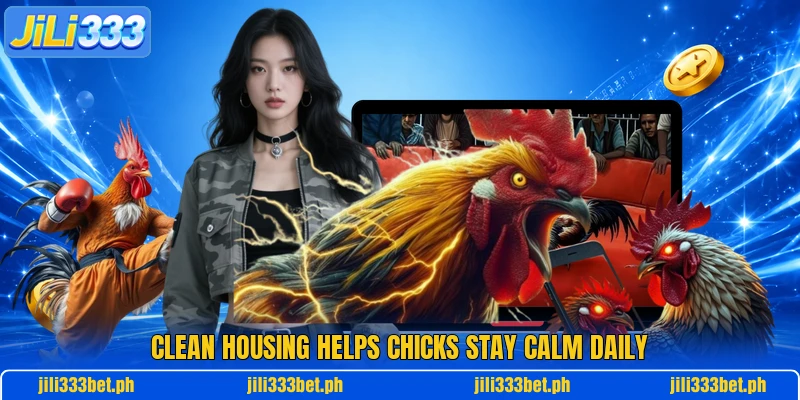 Clean housing helps chicks stay calm daily