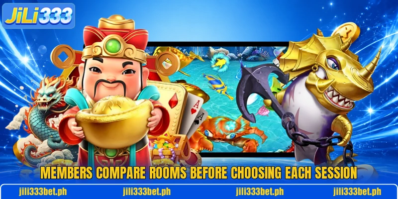 Members compare rooms before choosing each session Members compare rooms before choosing each session