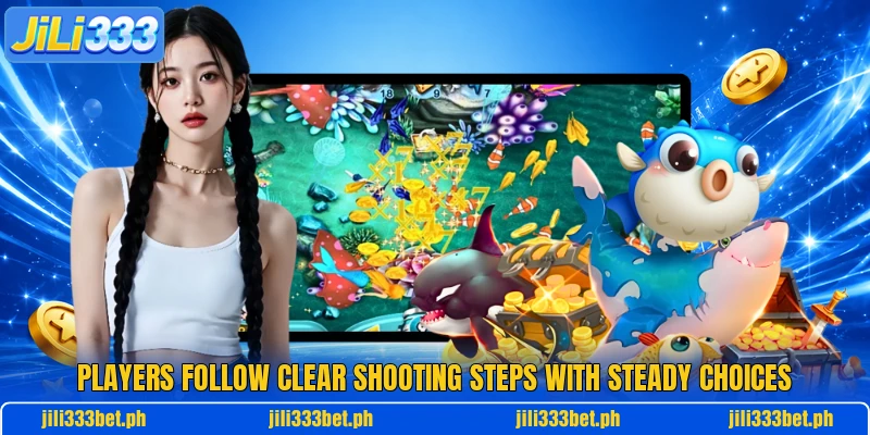 Players follow clear shooting steps with steady choices Players follow clear shooting steps with steady choices