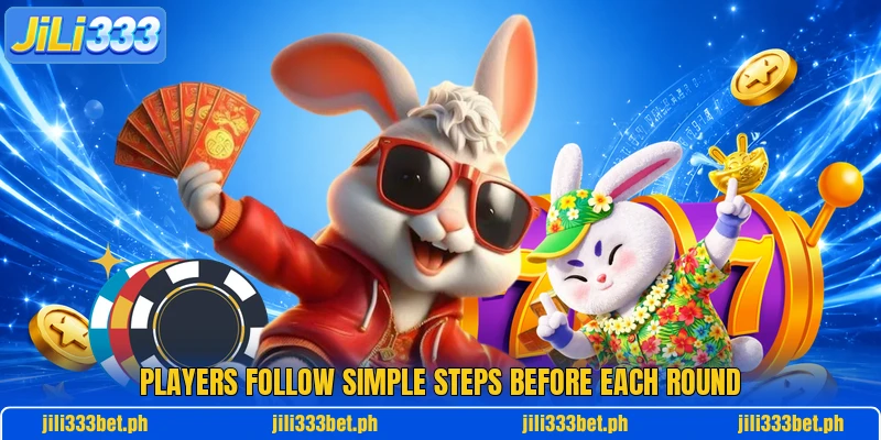 Players follow simple steps before each round Players follow simple steps before each round