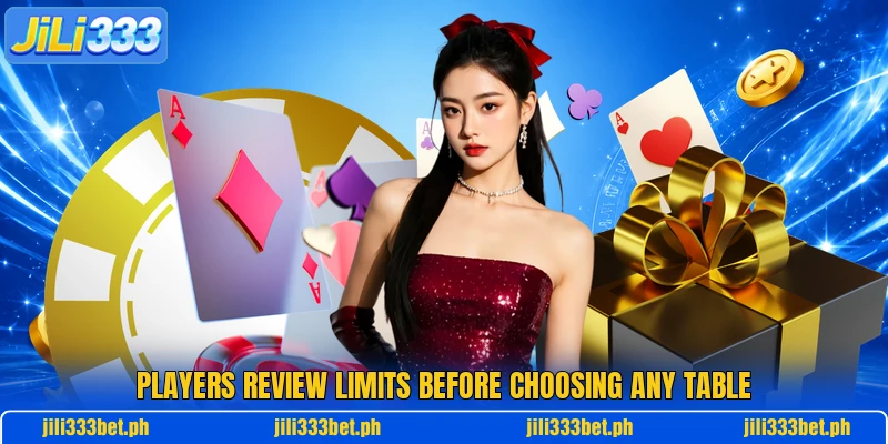 Players review limits before choosing any table