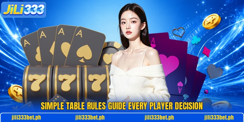 Simple table rules guide every player decision Simple table rules guide every player decision